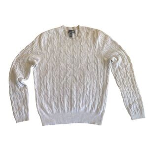 Aqua Classic Off White Cable Knit Sweater